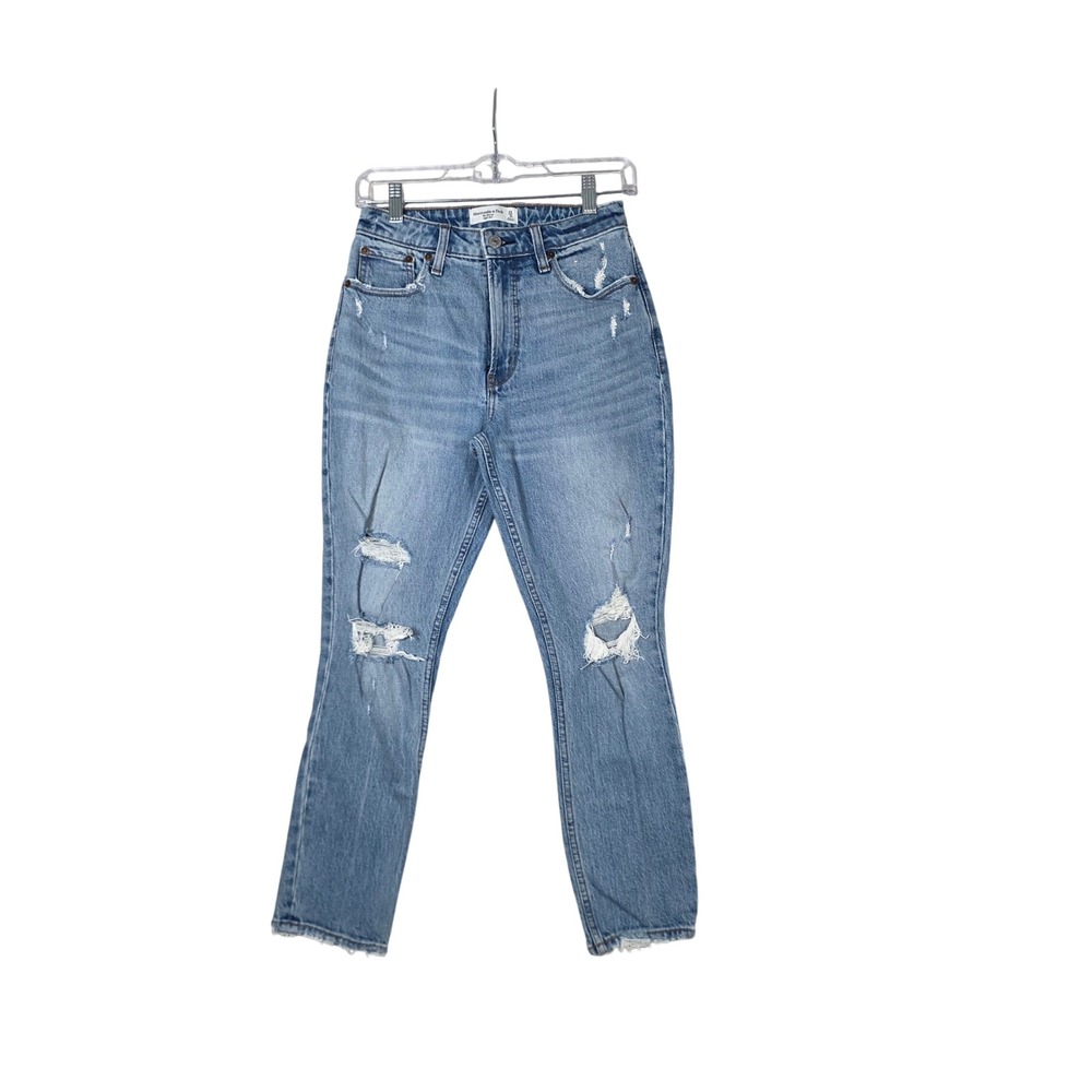 Abercrombie & Fitch Skinny Jeans High Rise Distressed Light Wash 25 0S Denim Y2K
